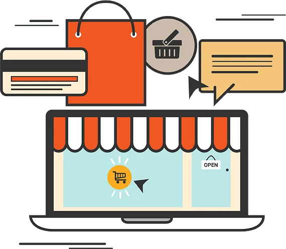 Illustration of digital marketing channels working together