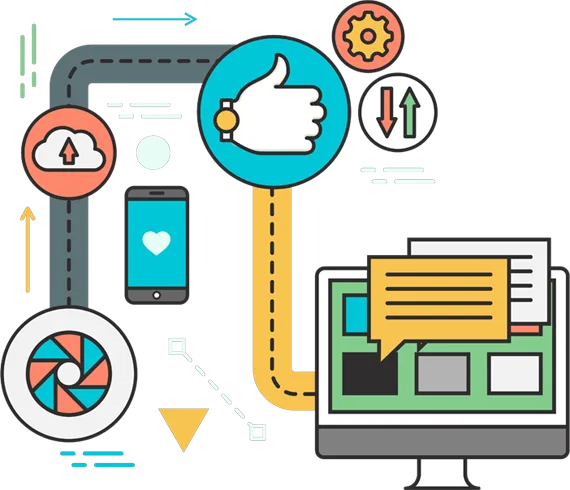 Illustration of social media engagement