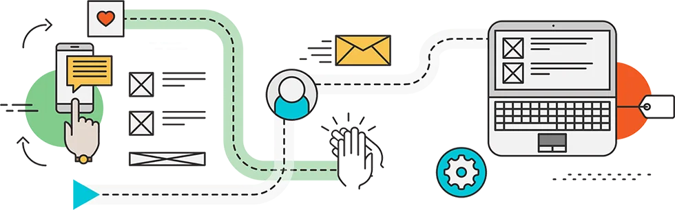 Illustration of an email marketing campaign